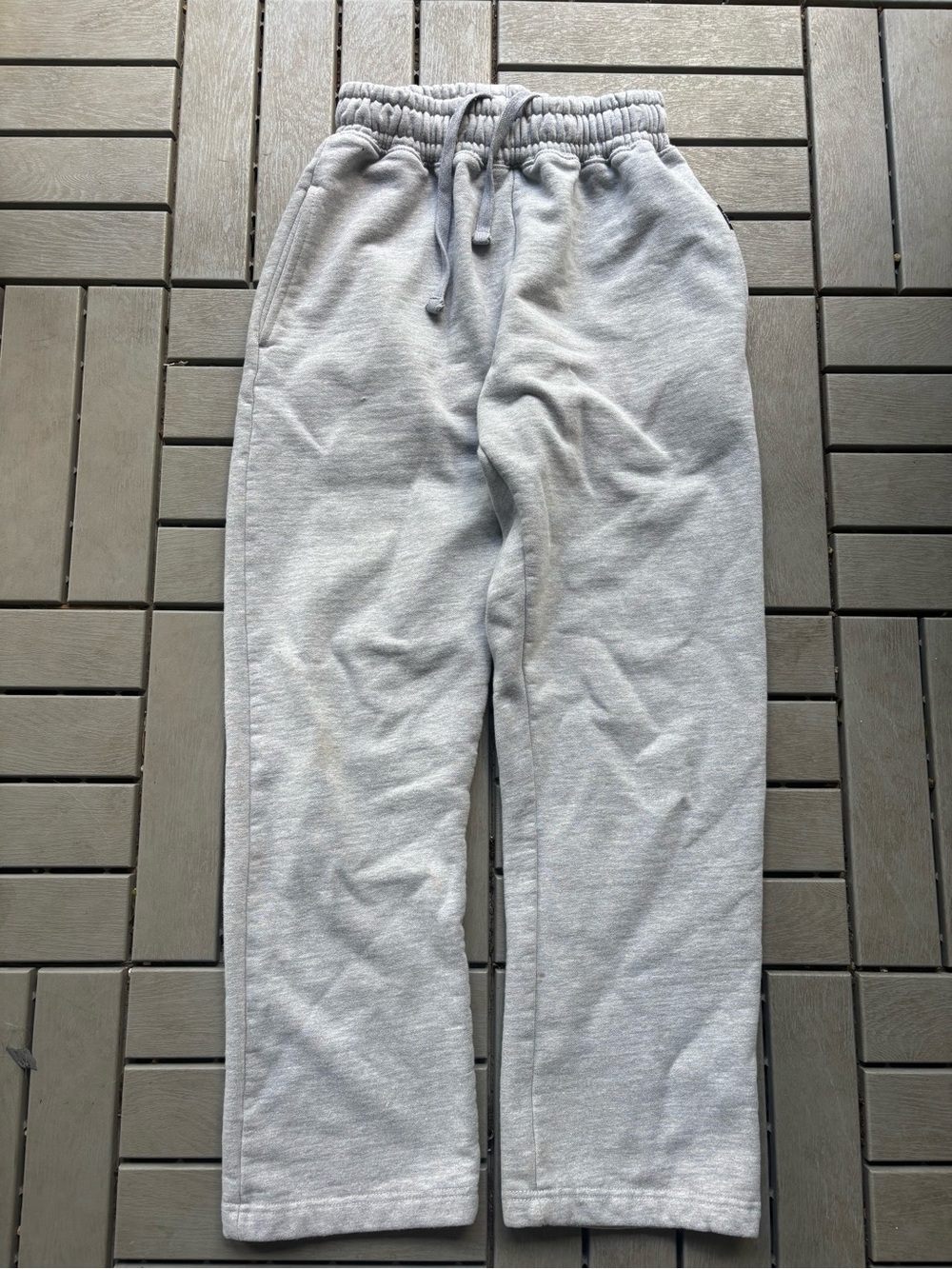 Men's Light Gray Fleece Joggers with Elastic Waist